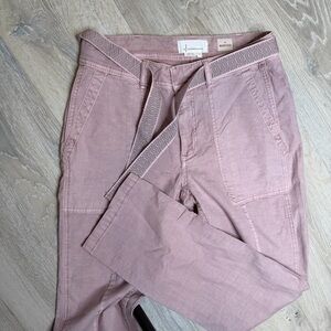 Anthropologie Wanderer Utility Dusty Pink Ankle Pants with Belt